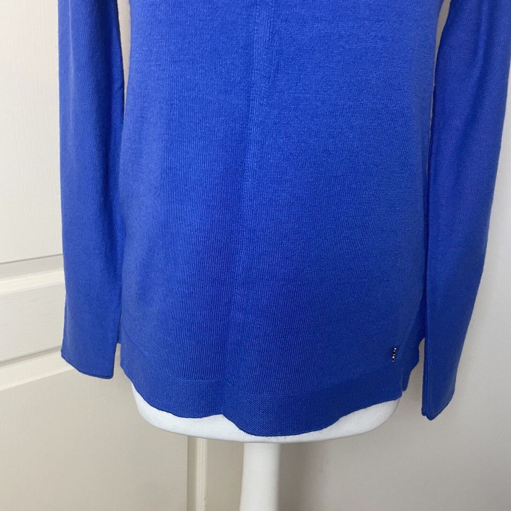 White Stuff Jumper Size 10 Lambswool Cashmere Blend Merlot Blue Xmas Festive - Picture 3 of 13